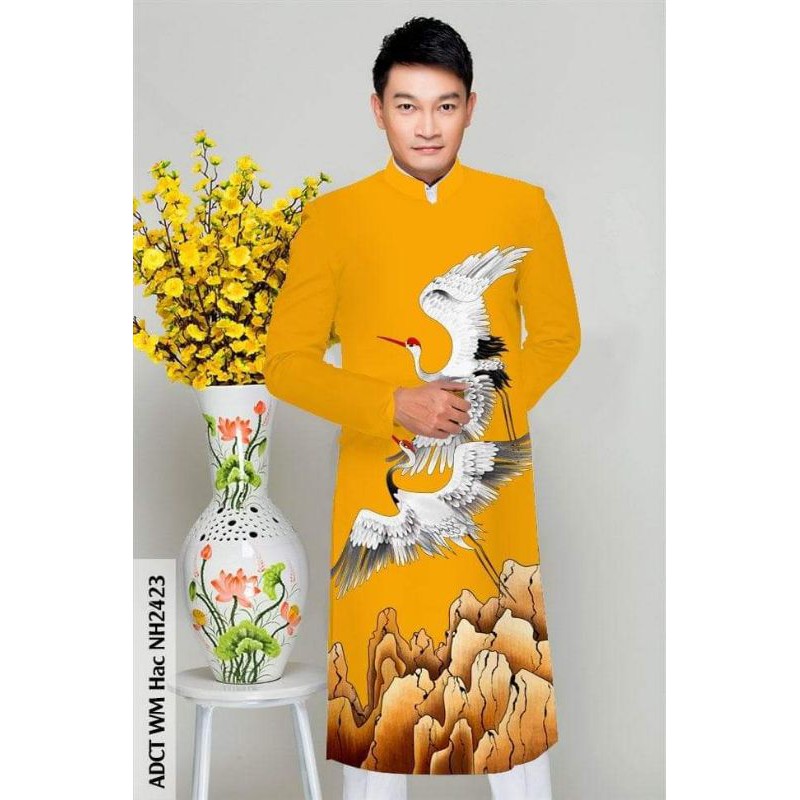 Áo dài cách tân nam hoàng gia hàng cực phẩm hạc vượt thiên sơn có big size từ 50-95kg