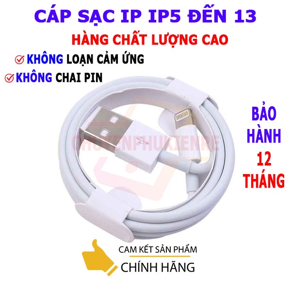 Dây sạc Iphone - Cáp sạc Iphone chân Lightning  tương thích 5/5s/6/6s/6 Plus/6s Plus/X/Xr/Xs/Xs Max/12/12 Pro Max