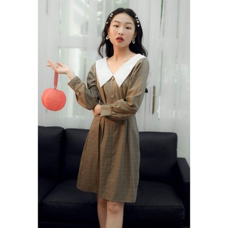Đầm cổ sen caro Happy Zoo sz S