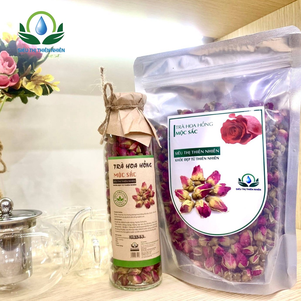 Trà Hoa Hồng Sấy Khô SIÊU THỊ THIÊN NHIÊN, Hỗ Trợ Làm Đẹp Da, Giảm Đau Bụng Kinh Ở Nữ Giới