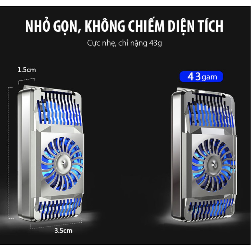 Quạt Tản Nhiệt cho điện thoại Làm mát hiệu quả (Silver)