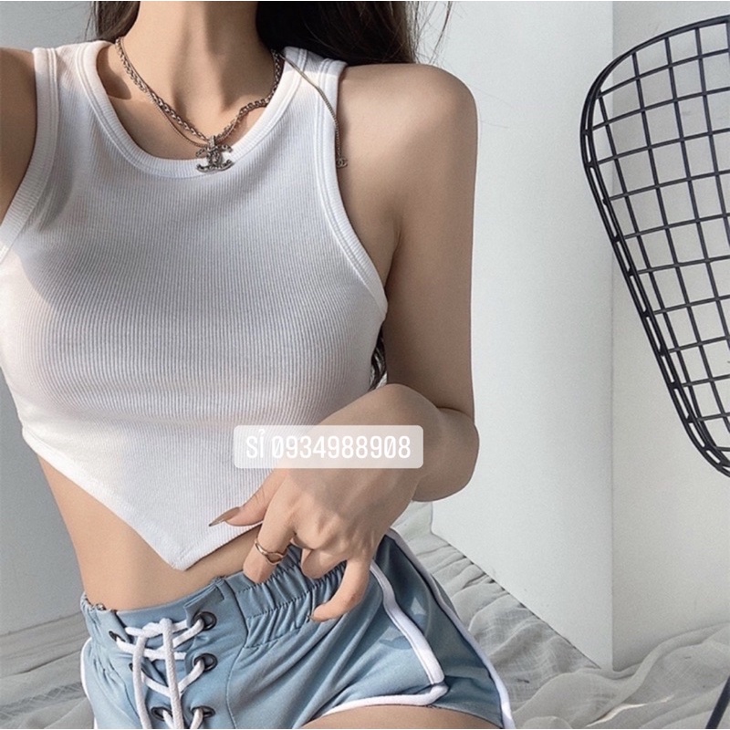 (siêu sale) Áo ba lỗ croptop chất thun gân cao cấp