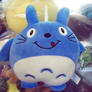 Totoro nhồi bông thú nhồi bông hoạt hình xanh hồng xám loại đẹp mềm mịn 23x23cm