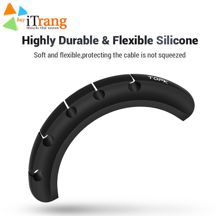 Thanh dán silicon kẹp cố định dây cáp sạc, dây điện, tai nghe, sắp xếp gọn gàng | BigBuy360 - bigbuy360.vn