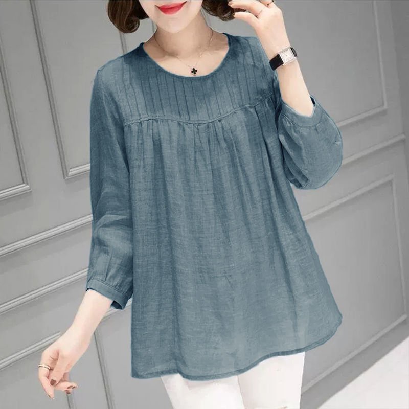 Áo Đũi Nữ Dáng Rộng Phong Cách Thanh Lịch Cho Phụ Nữ Tuổi Trung Niên ALE19