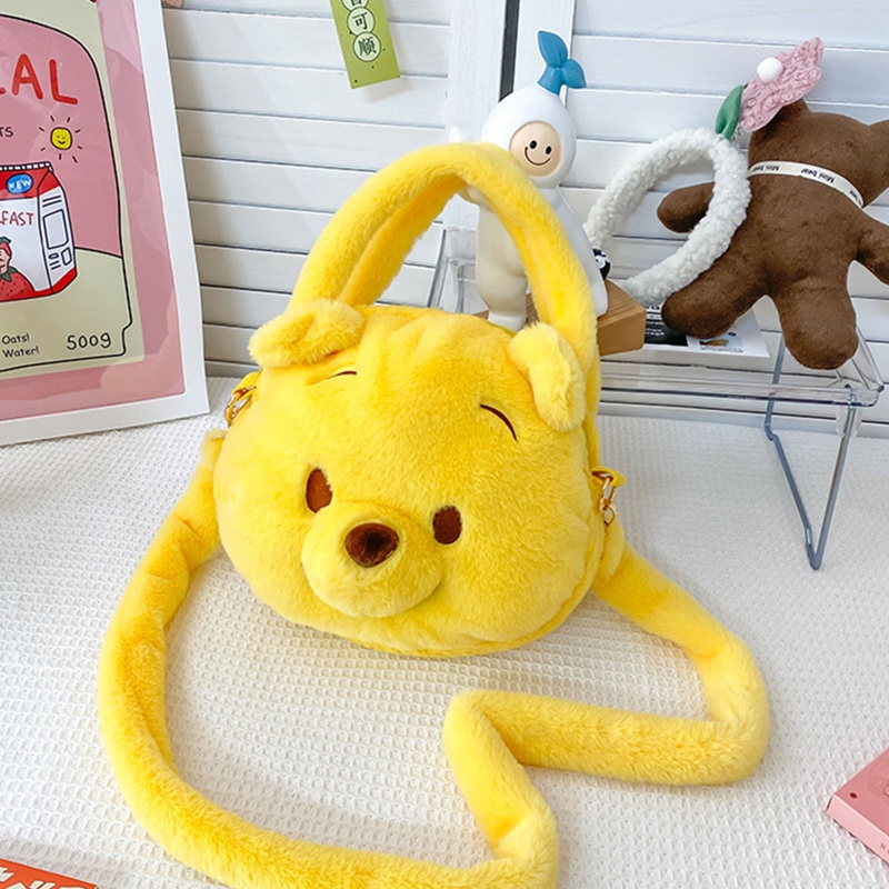 Túi Đeo Chéo Lông Xù Hình Thú Hoạt Hình Dễ Thương Có Dây Đeo Tháo Rời Được Dành Cho Bạn Nữ