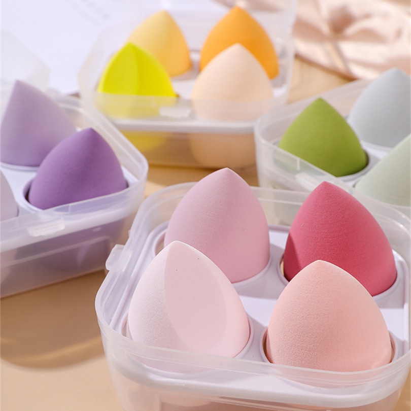 BEAUTY BLENDER Set 4 / 8 Mút Trang Điểm Mềm Kèm Hộp Đựng Tiện Lợi