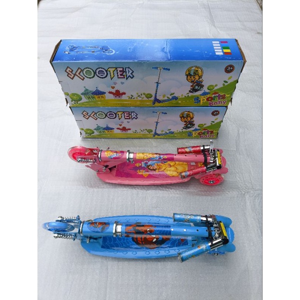 Xe trượt Scooter 3 bánh phát sáng, Bản To có Lò Xo