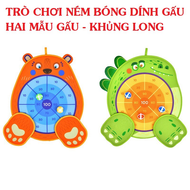 (GIÁ TỐT) Trò Chơi Ném Bóng Ghi Điểm Mideer 2 CHỦ ĐỀ FUN DART GAME BEAR DINOSAUR