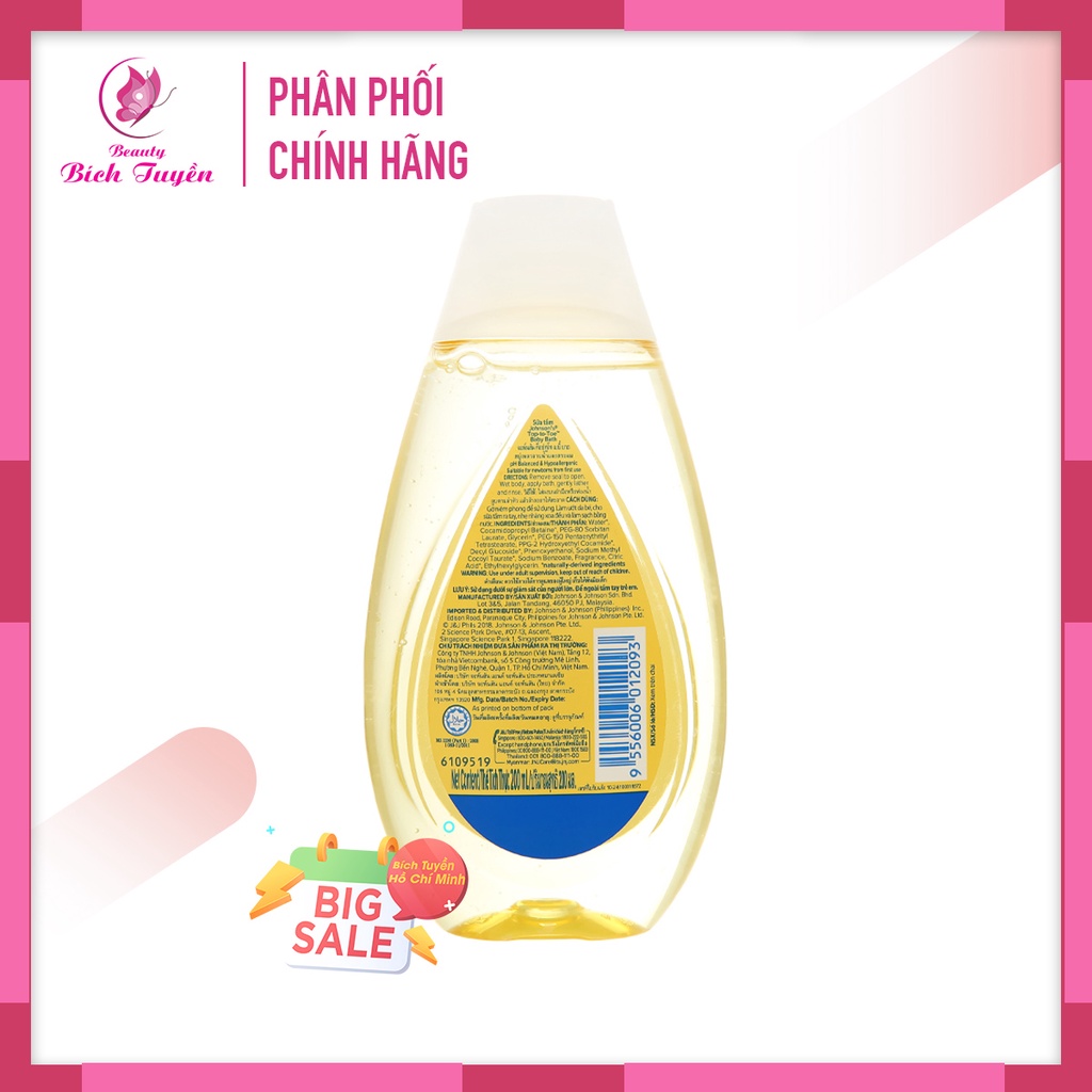 Sữa Tắm Gội Toàn Thân Em Bé Johnsons Top To Toe dịu nhẹ tinh khiết 200ml