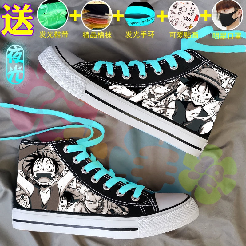 Giày Thể Thao Vải Canvas Cổ Cao Thoáng Khí In Hình Anime Naruto Thời Trang Xuân Hè Cho Nam