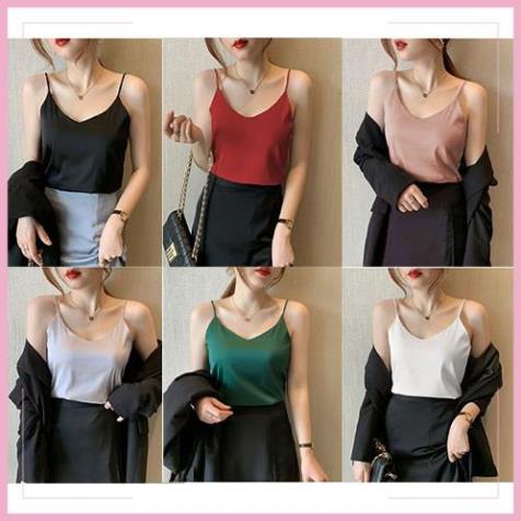 Áo 2 Dây Hàng Cao Cấp Mặc Trong Vest Chất Lụa Tanh Lịch Sự Sang Đẹp
