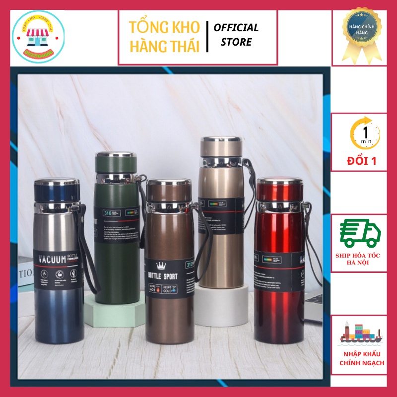 Bình Giữ Nhiệt Inox Bottle Sport 1000ML INOX 304 Kiểu Dáng Thể Thao Có Dây Xách ( SP001908)