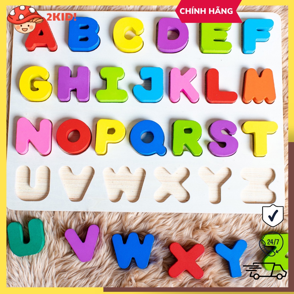 Bảng chữ cái bằng gỗ giúp bé học chữ cái và học số - Đồ chơi gỗ Việt Nam xuất khẩu