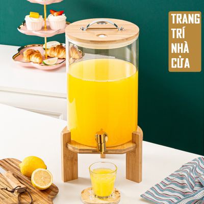 [TẶNG KỆ GỖ] Bình thủy chịu nhiệt HADASA cao cấp, bình thủy tinh decor phòng khách siêu đẹp - ngâm rư.ợu - làm detox