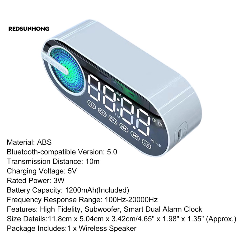 Loa Bluetooth 5.0 Kiêm Đài FM Có Thể Sạc Lại Cho Gia Đình