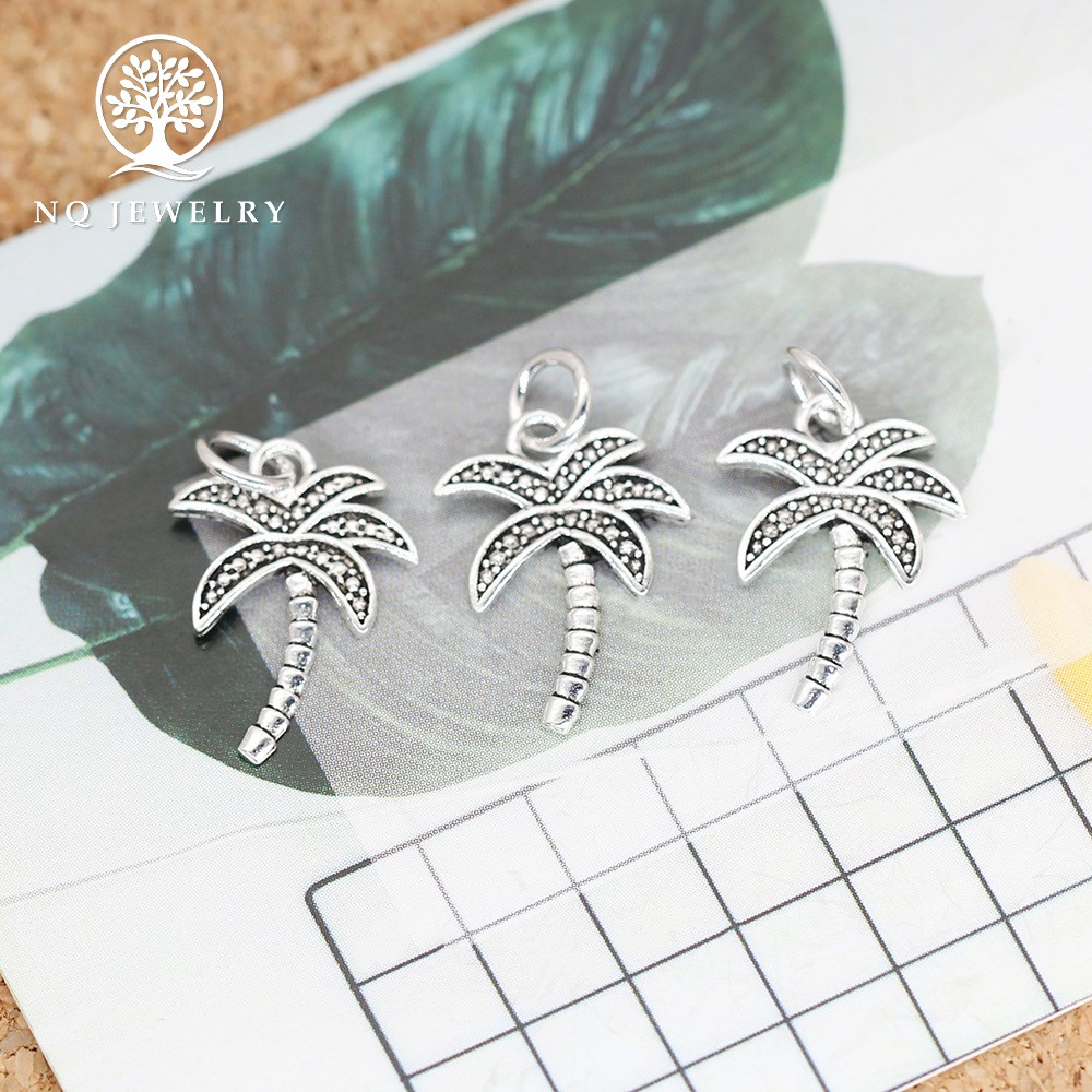 Charm bạc hình cây dừa treo - NQ Jewelry