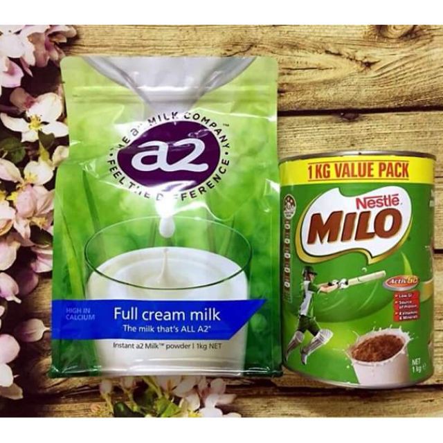 SỮA A2 NGUYÊN KEM 1KG VÀ SỮA MILO 1KG NHẬP ÚC date 2021