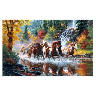 Running Horses 5D Diamond DIY Painting Kit Home Decor Craft