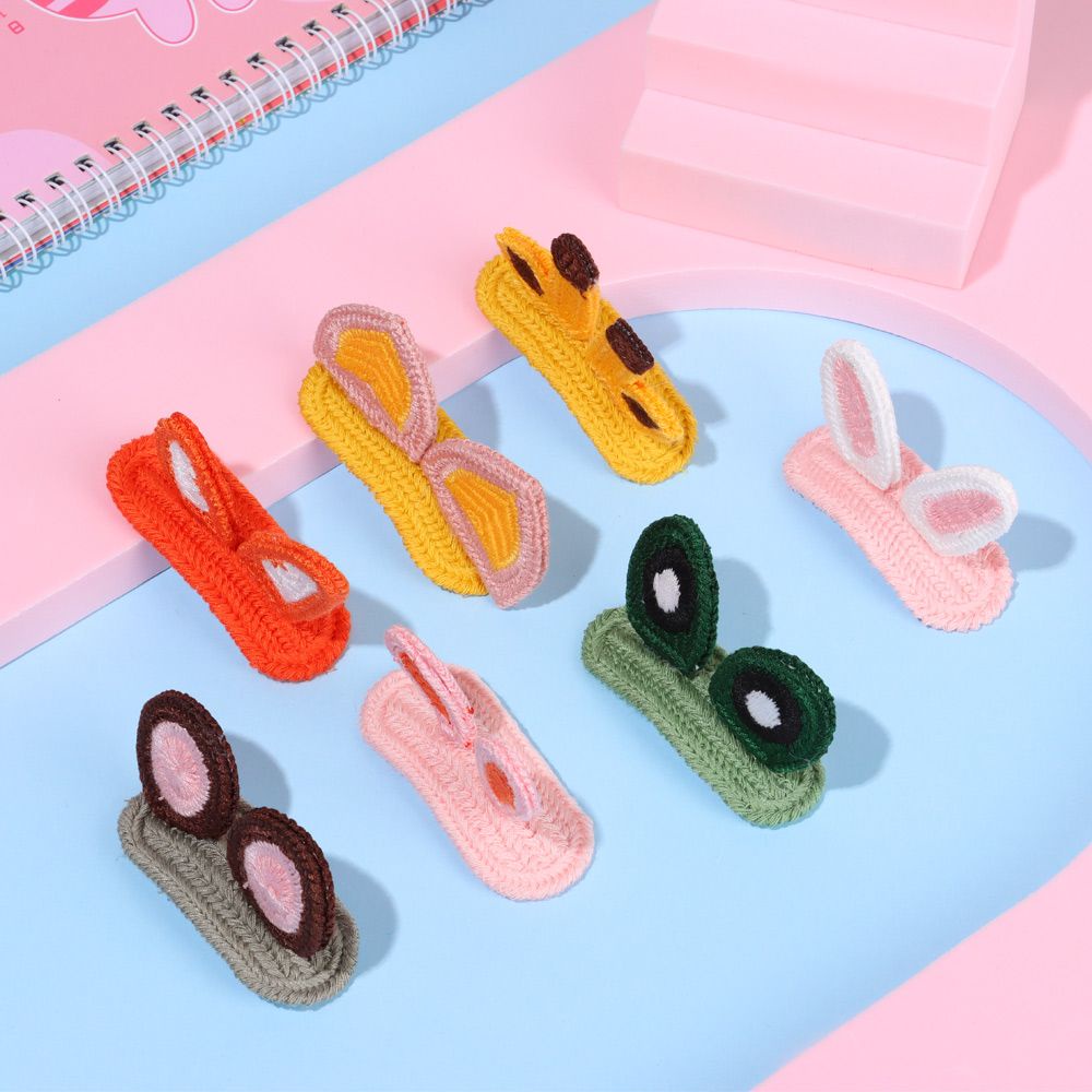 Kẹp Tóc Dệt Kim Ba Chiều Họa Tiết Hoạt Hình Động Vật Dễ Thương Phong Cách Hàn Quốc