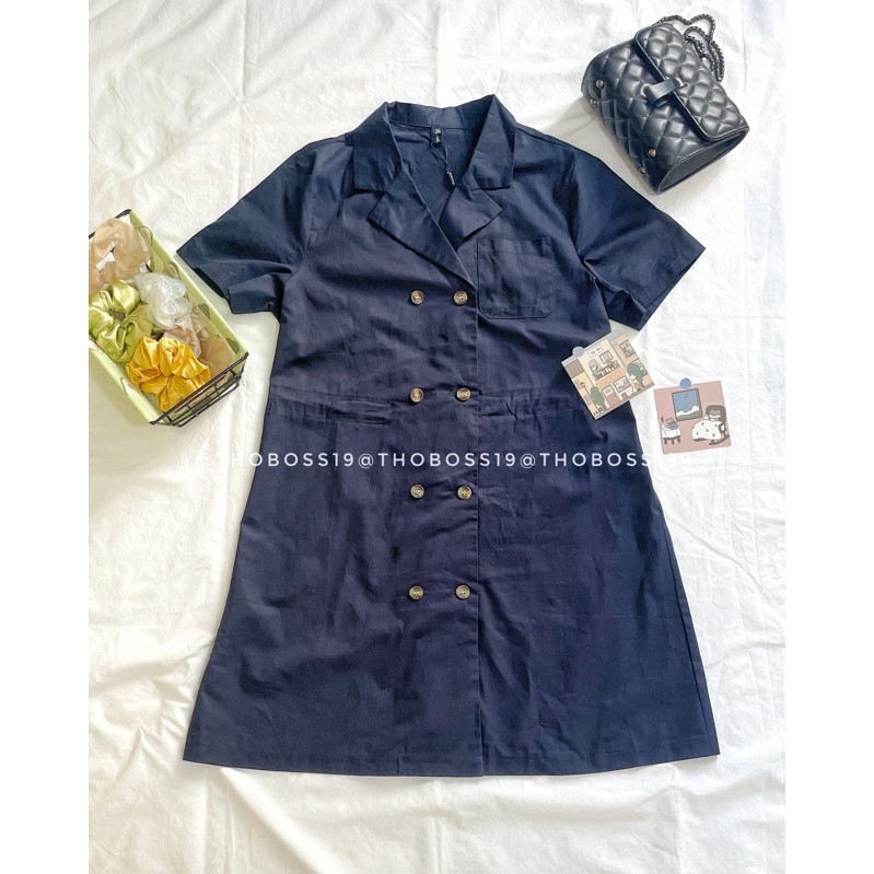 D69 - Đầm  Bigsize vest cài nút