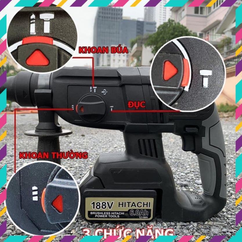 Máy Khoan Bê Tông  Pin HITACH 118v, máy khoan đục bê tông siêu khỏe siêu bên máy dùng pin tiện dụng cho công trình . .
