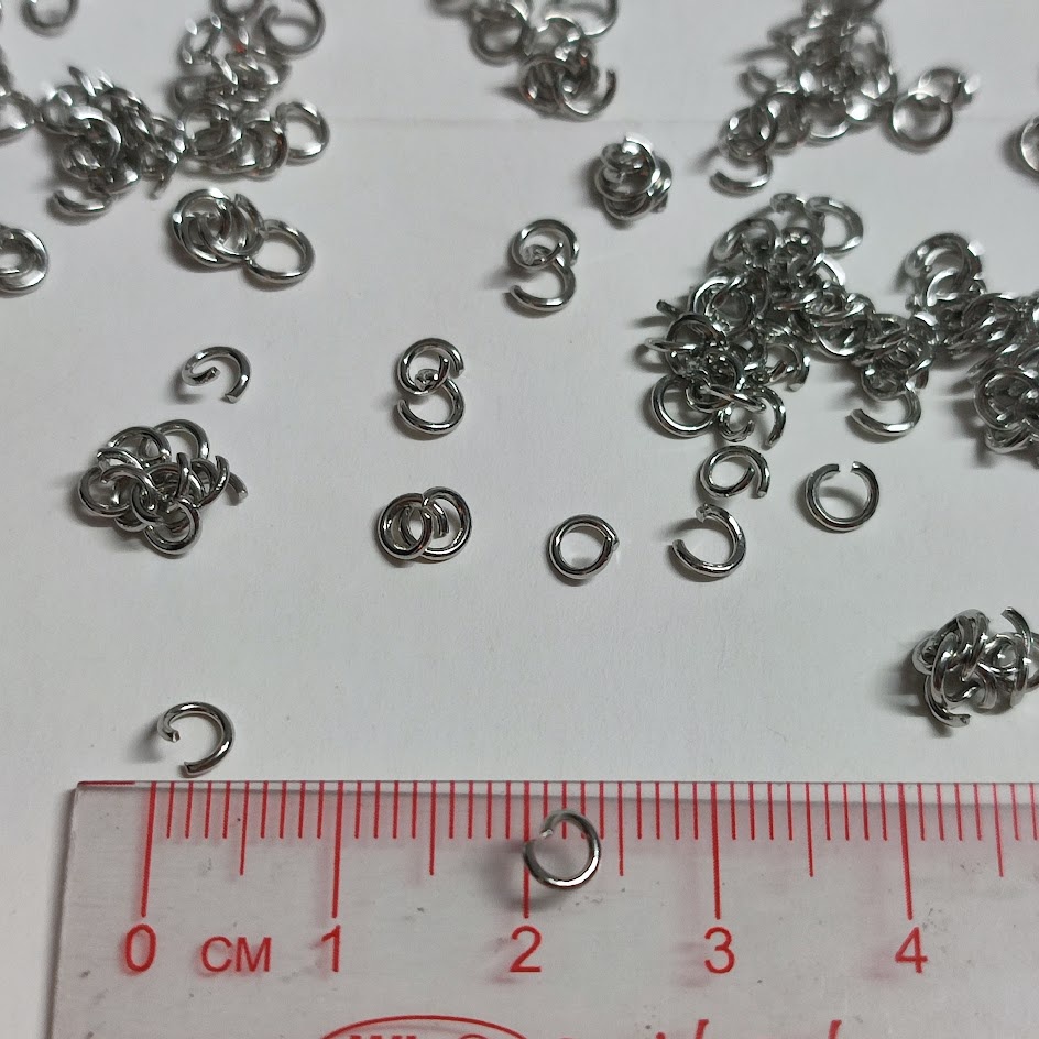 10-25-50gr khoen tròn hở 4mm inox xi - Nguyên liệu làm vòng tay, handmade