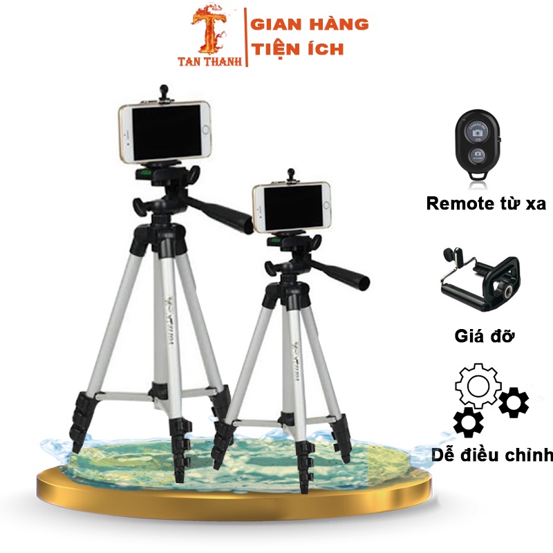 Giá đỡ điện thoại -chân máy chụp ảnh Tripod TF-3110 + Miếng kẹp điện thoại Gậy Livestream, quay tiktok, chụp ảnh có sẵn