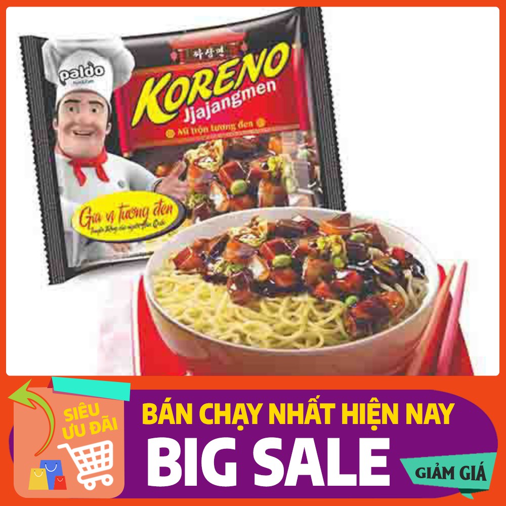 THÙNG 24 GÓI MÌ TRỘN TƯƠNG ĐEN KORENO JJAJANGMEN PALDO Gói 115g - Bao Ngon