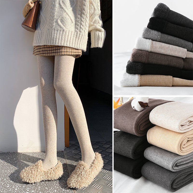 [Spot] Quần Legging cotton Lót Nhung Dày Giữ Ấm Lưng Cao Dễ Phối Đồ Phiên Bản Hàn Quốc Hợp Thời Trang