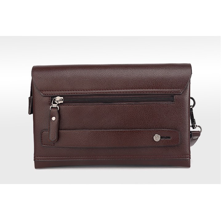 Ví cầm tay nam nữ FEIDIKABOLO thời trang da bò size lớn có dây đeo cổ tay, 3 ngăn - ĐIỆN MÁY PICO