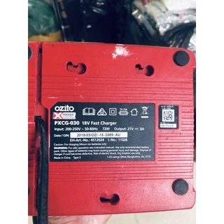 Sạc pin nhanh ozito 18v x change 3a
