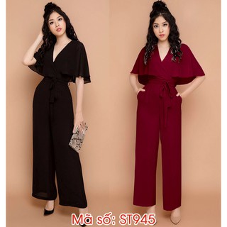 Jumsuit đồ bay dài tay bèo ống rộng sang trọng