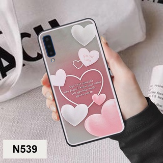 Ốp Samsung A7 2018 / A9 2018 bộ hình caro trái tim đen trắng hồng bong bóng dễ thương