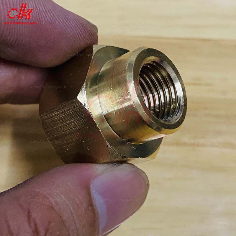 Măng song thau ren trong 22mm - Nối hai đầu dây rửa xe 22 ren trong