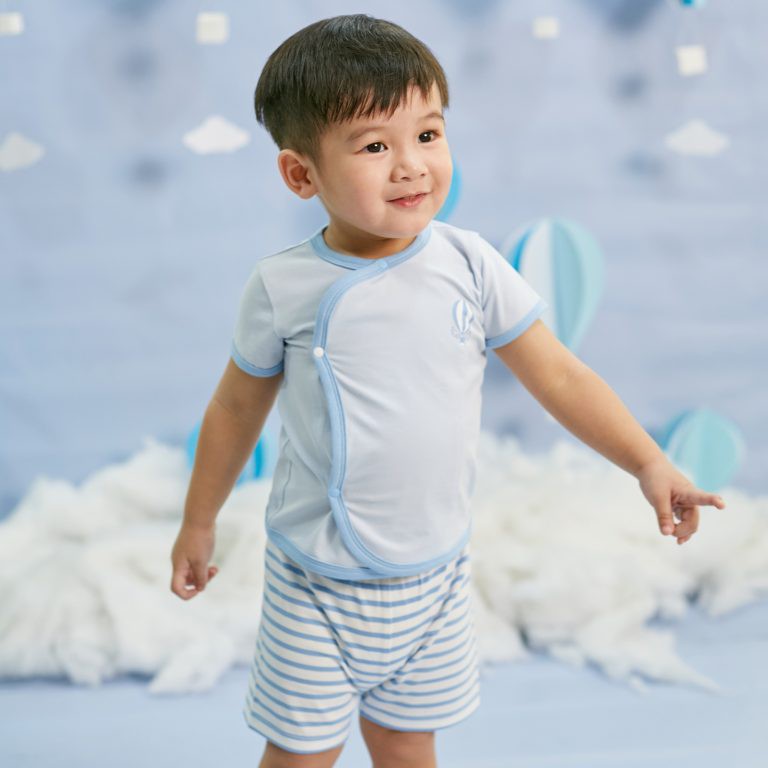 Bộ Thun Ngắn Tay Cài Lệch Wow By Oeteo  Chất Liệu Cotton Thoáng Mát Cho Bé Từ 0-12 Tháng - Timikid Store