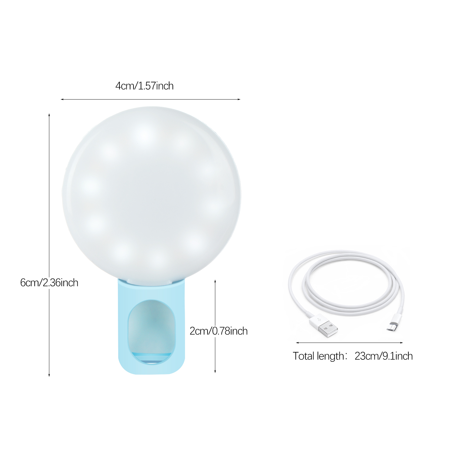 2 Đèn Led Mini Kẹp Điện Thoại Hỗ Trợ Chụp Ảnh