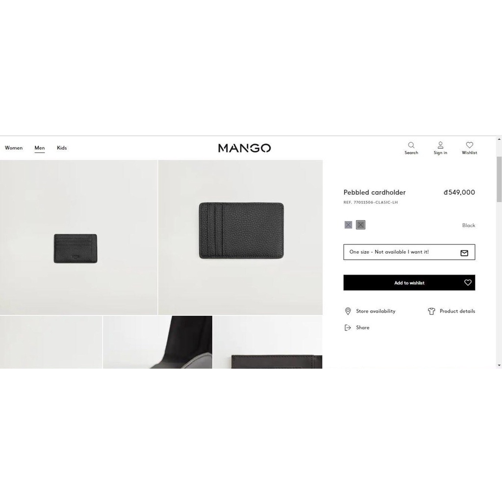 Ví Mango nam đựng thẻ | Hàng hiệu vợt sale