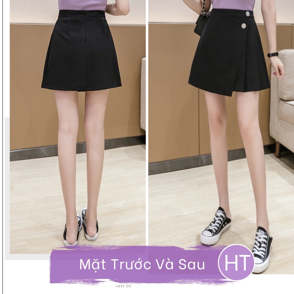 Chân váy chữ A ❤️ Nữ Cạp lưng cao khuy 2 nút nổi bật trẻ trung xinh đẹp phong cách hàn quốc sang trọng HT8 | BigBuy360 - bigbuy360.vn