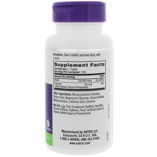 Viên uống mọc tóc Natrol Biotin 10,000mcg Maximum Strength 100 viên quatangme