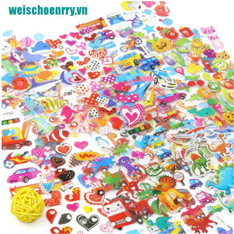 Weis♪Bộ 5 Tấm Hình Dán Hoạt Hình Dễ Thương Dùng Làm Quà Tặng Cho Bé
