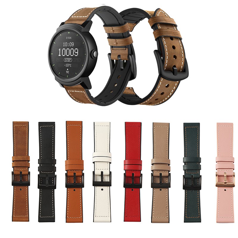 Dây đeo bằng da thật cho đồng hồ thông minh Ticwatch E Ticwatch 2