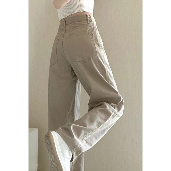 Quần jeans Nữ Ống Rộng Lưng Cao Thời Trang Mới