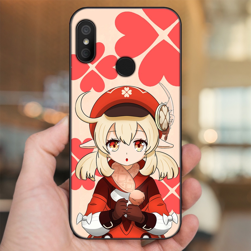 Ốp lưng Xiaomi Redmi 6 Pro, Mi A2 Lite viền đen in hình Klee Genshin Impact