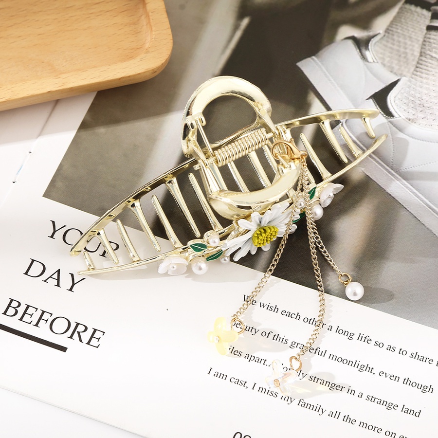 Kẹp Tóc Chuỗi Hạt Đính Hoa Và Tua Rua Thời Trang Cho Nữ