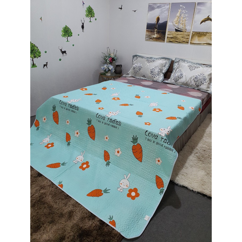 Chăn hè thu cotton đũi mẫu hoa