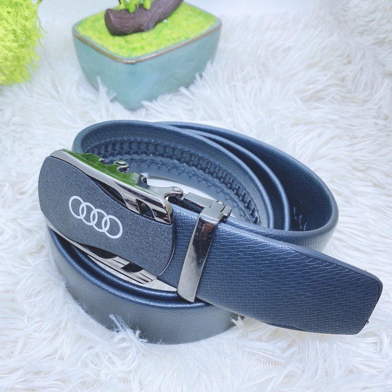Thắt Lưng Nam,Dây Lưng Nam Mặt Hợp Kim Khoá Tự Động Mặt Sần Audi Dây Da Mềm Tổng Hợp