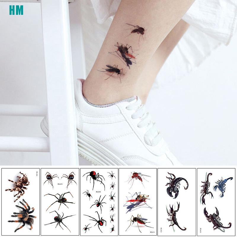 SCORPION (Hàng Mới Về) Hình Xăm Dán Tạm Thời Hình Nhện Bò Cạp 3d Độc Đáo