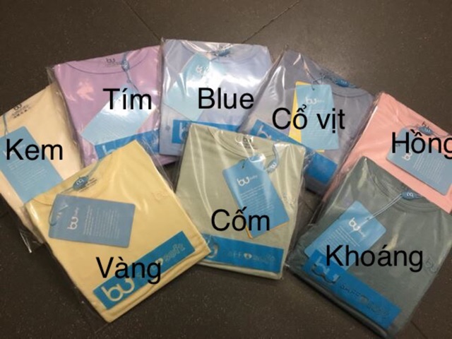 Bộ cộc tay Bu cài vai vải modal  trơn cho bé