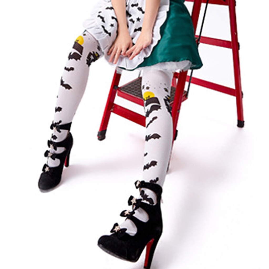 Tất Chân Cao Qua Gối Họa Tiết Phù Thủy Halloween